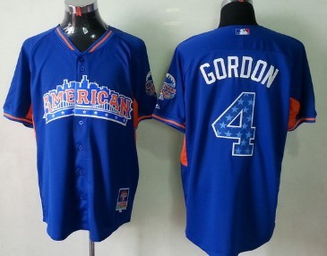 Kansas City Royals #4 Alex Gordon 2013 All-Star Blue Jersey