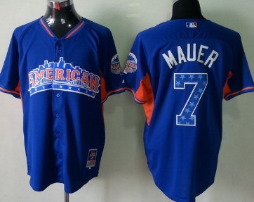 Minnesota Twins #7 Joe Mauer 2013 All-Star Blue Jersey