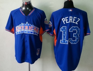 Kansas City Royals #13 Salvador Perez 2013 All-Star Blue Jersey