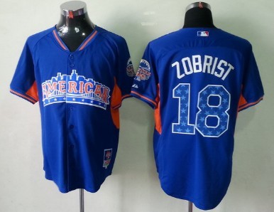 Kansas City Royals #18 Ben Zobrist 2013 All-Star Blue Jersey