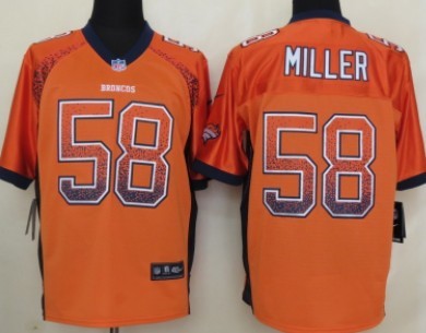 Nike Denver Broncos #58 Von Miller Drift Fashion Orange Elite Jersey