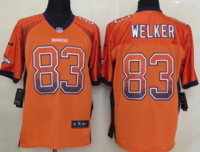 Nike Denver Broncos #83 Wes Welker Drift Fashion Orange Elite Jersey