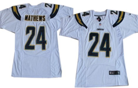 Nike San Diego Chargers #24 Ryan Mathews 2013 White Elite Jersey