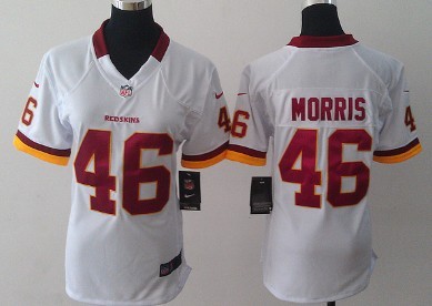 Nike Washington Redskins #46 Alfred Morris White Game Womens Jersey