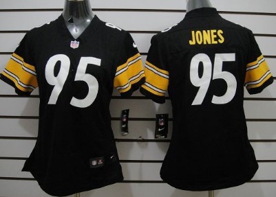 Nike Pittsburgh Steelers #95 Jarvis Jones Black Limited Womens Jersey 