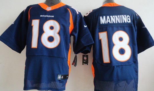 Nike Denver Broncos #18 Peyton Manning 2013 Blue Elite Jersey 