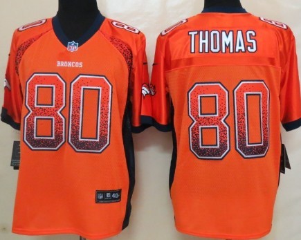 Nike Denver Broncos #80 Julius Thomas Drift Fashion Orange Elite Jersey