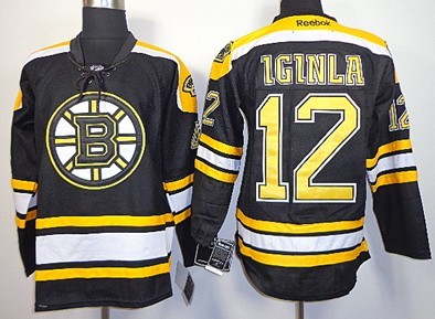 Boston Bruins #12 Jarome Iginla Black Jersey 