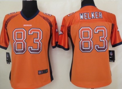 Nike Denver Broncos #83 Wes Welker Drift Fashion Orange Womens Jersey 