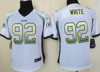 Nike Green Bay Packers #92 Reggie White Drift Fashion White Womens Jersey 