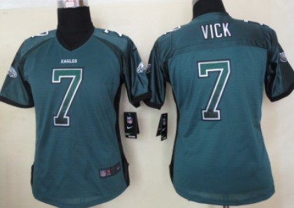 Nike Philadelphia Eagles #7 Michael Vick Drift Fashion Green Womens Jersey 