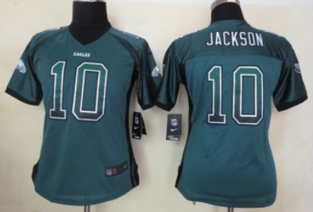 Nike Philadelphia Eagles #10 DeSean Jackson Drift Fashion Green Womens Jersey