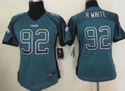 Nike Philadelphia Eagles #92 Reggie White Drift Fashion Green Womens Jersey