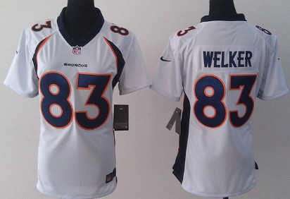 Nike Denver Broncos #83 Wes Welker 2013 White Game Womens Jersey 