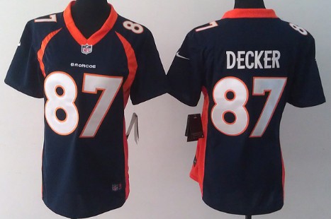 Nike Denver Broncos #87 Eric Decker 2013 Blue Game Womens Jersey 