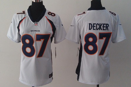 Nike Denver Broncos #87 Eric Decker 2013 White Game Womens Jersey 