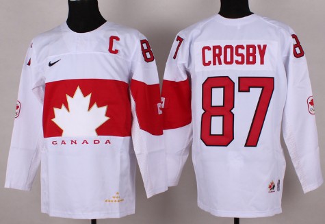 2014 Olympics Canada #87 Sidney Crosby White Jersey 