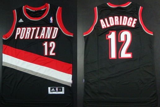 Portland Trail Blazers #12 LaMarcus Aldridge Revolution 30 Swingman Black Jersey 