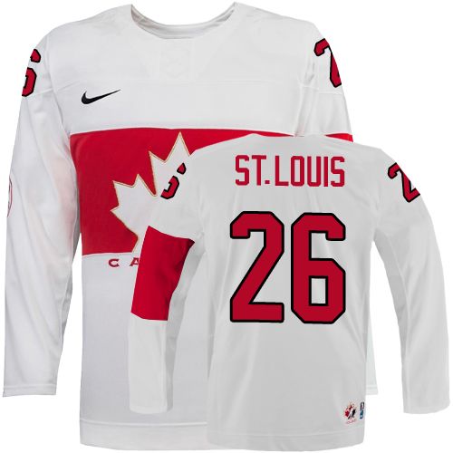 2014 Olympics Canada #26 Martin St. Louis White Jersey 