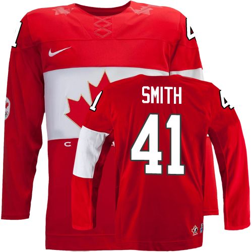 2014 Olympics Canada #41 Mike Smith Red Jersey 