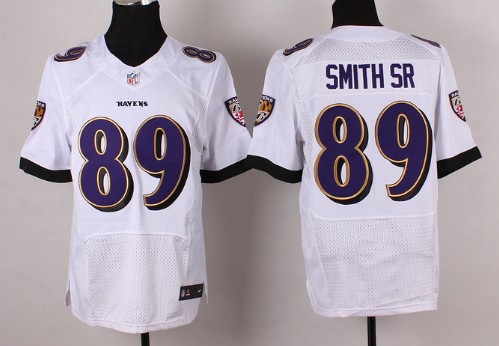 Nike Baltimore Ravens #89 Steve Smith Sr 2013 White Elite Jersey 