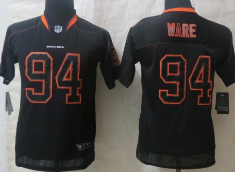 Nike Denver Broncos #94 DeMarcus Ware Lights Out Black Kids Jersey