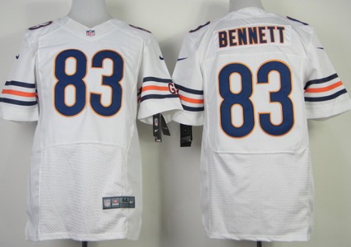 Nike Chicago Bears #83 Martellus Bennett White Elite Jersey