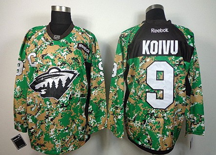 Minnesota Wild #9 Mikko Koivu 2014 Camo Jersey