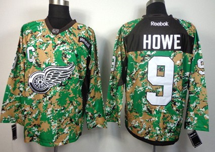 Detroit Red Wings #9 Gordie Howe 2014 Camo Jersey