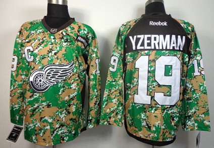 Detroit Red Wings #19 Steve Yzerman 2014 Camo Jersey