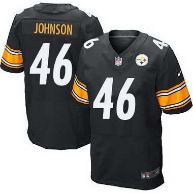 Men's Pittsburgh Steelers #46 Will Johnson Black Team Color NFL Nike Elite Jersey