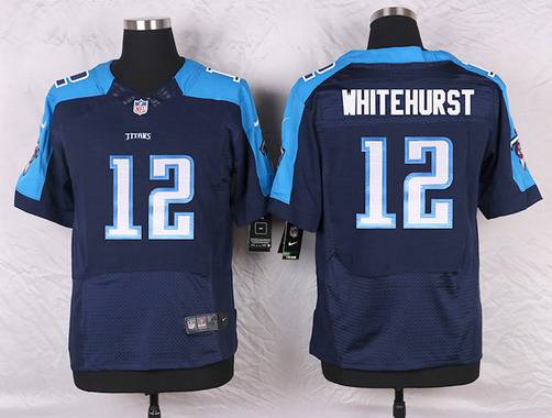 Men's Tennessee Titans #12 Charlie Whitehurst Navy Blue Alternate NFL Nike Elite Jersey