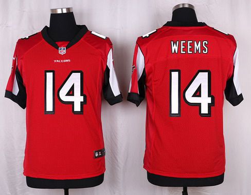 Men's Atlanta Falcons #14 Eric Weems Red Team Color NFL Nike Elite Jersey