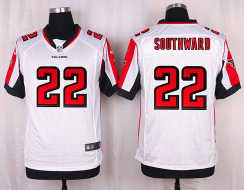 Men's Atlanta Falcons #22 Dezmen Southward White Road NFL Nike Elite Jersey