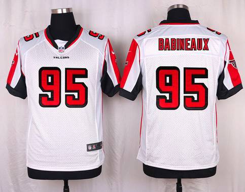 Men's Atlanta Falcons #95 Jonathan Babineaux White Road NFL Nike Elite Jersey