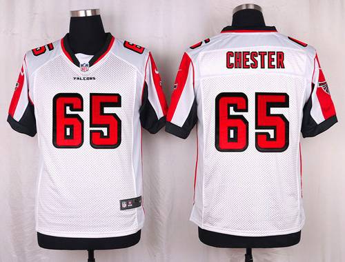 Men's Atlanta Falcons #65 Chris Chester White Road NFL Nike Elite Jersey