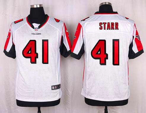 Men's Atlanta Falcons #41 Tyler Starr White Road NFL Nike Elite Jersey