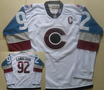 Men's Colorado Avalanche #92 Gabriel Landeskog Reebok White 2016 Stadium Series Hockey Jersey