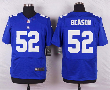 Men's New York Giants #52 Jon Beason Royal Blue Team Color NFL Nike Elite Jersey