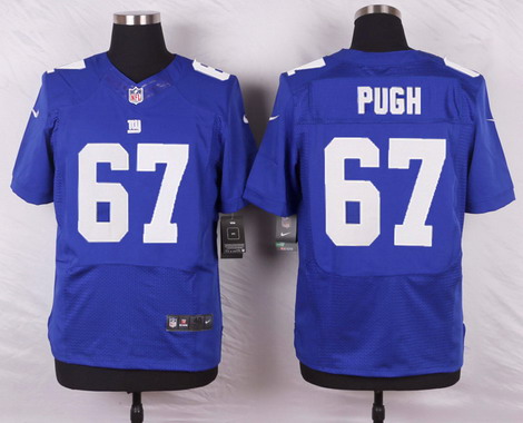 Men's New York Giants #67 Justin Pugh Royal Blue Team Color NFL Nike Elite Jersey