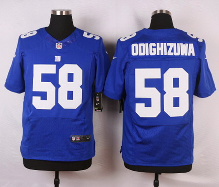 Men's New York Giants #58 Owamagbe Odighizuwa Royal Blue Team Color NFL Nike Elite Jersey