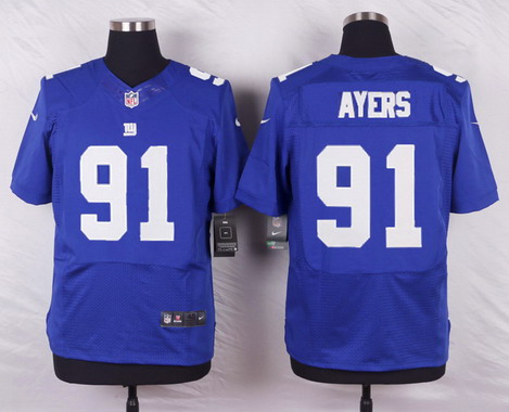 Men's New York Giants #91 Robert Ayers Royal Blue Team Color NFL Nike Elite Jersey