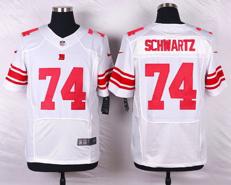 Men's New York Giants #74 Geoff Schwartz White Road NFL Nike Elite Jersey