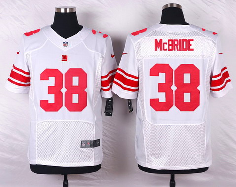 Men's New York Giants #38 Trumaine McBride White Road NFL Nike Elite Jersey