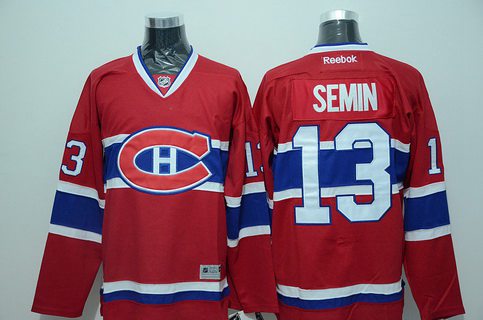 Montreal Canadiens #13 Alexander Semin Reebok Red Home Premier NHL Jersey