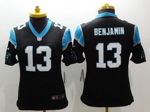 Women's Carolina Panthers #13 Kelvin Benjamin Black Team Color NFL Nike Limited Jersey