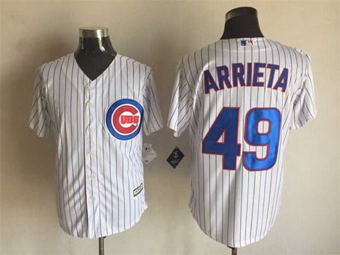 Men's Chicago Cubs #49 Jake Arrieta White Home 2015 MLB Cool Base Jersey