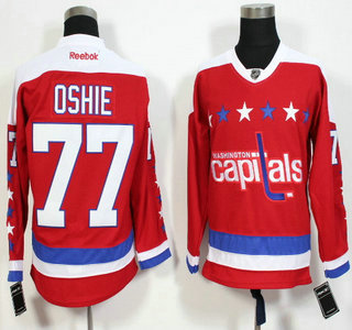 Men's Washington Capitals #77 T.J. Oshie Red Third Reebok Hockey Jersey