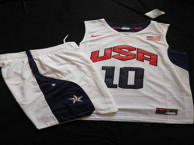 2012 Olympics Team USA 10 Kobe Bryant White Basketball Suit