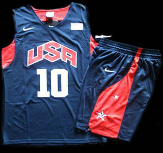 2012 Olympic USA Team #10 Kobe Bryant Blue Basketball Jerseys & Shorts Suit